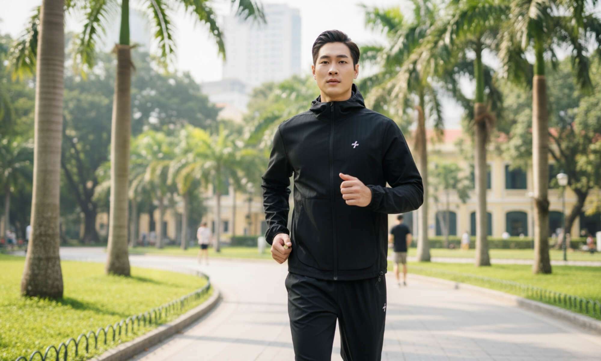 Áo khoác nam Track Jacket Windbreaker linh hoạt di chuyển, khô nhanh, thoải mái suốt ngày dài