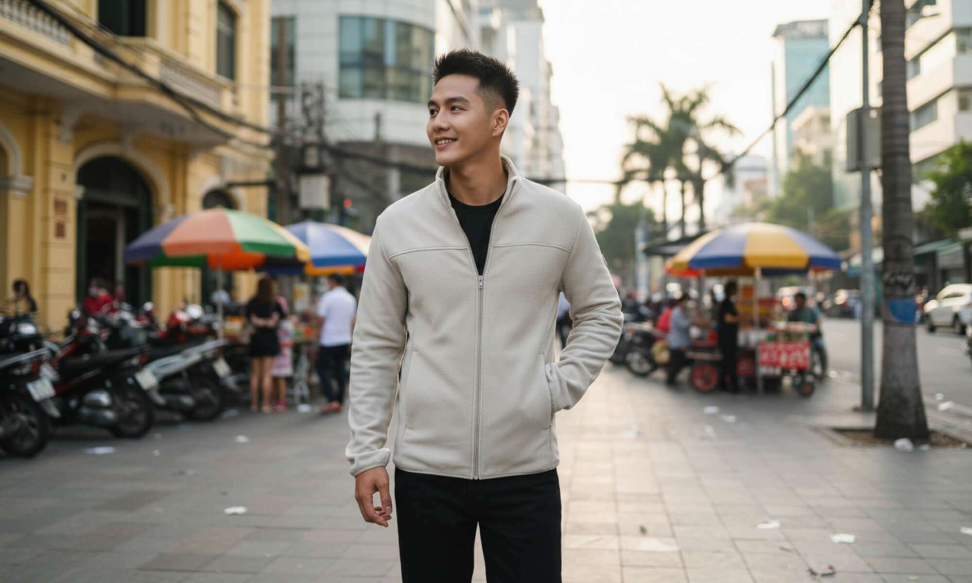 Áo khoác nỉ giả lông Fullzip Fleece khô nhanh, êm ái, linh hoạt sử dụng hằng ngày