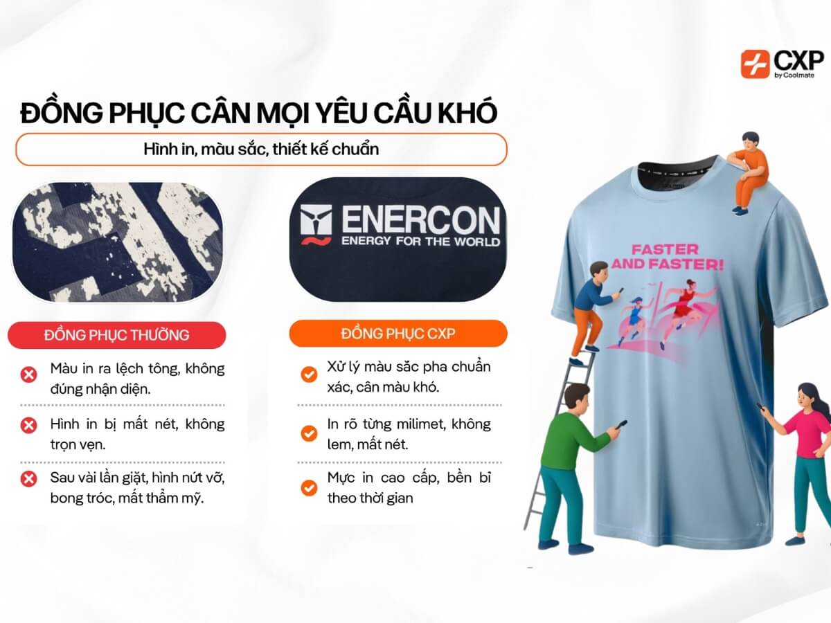 CoolxPrint in áo thun đồng phục theo yêu cầu, bền form, dùng lâu dài