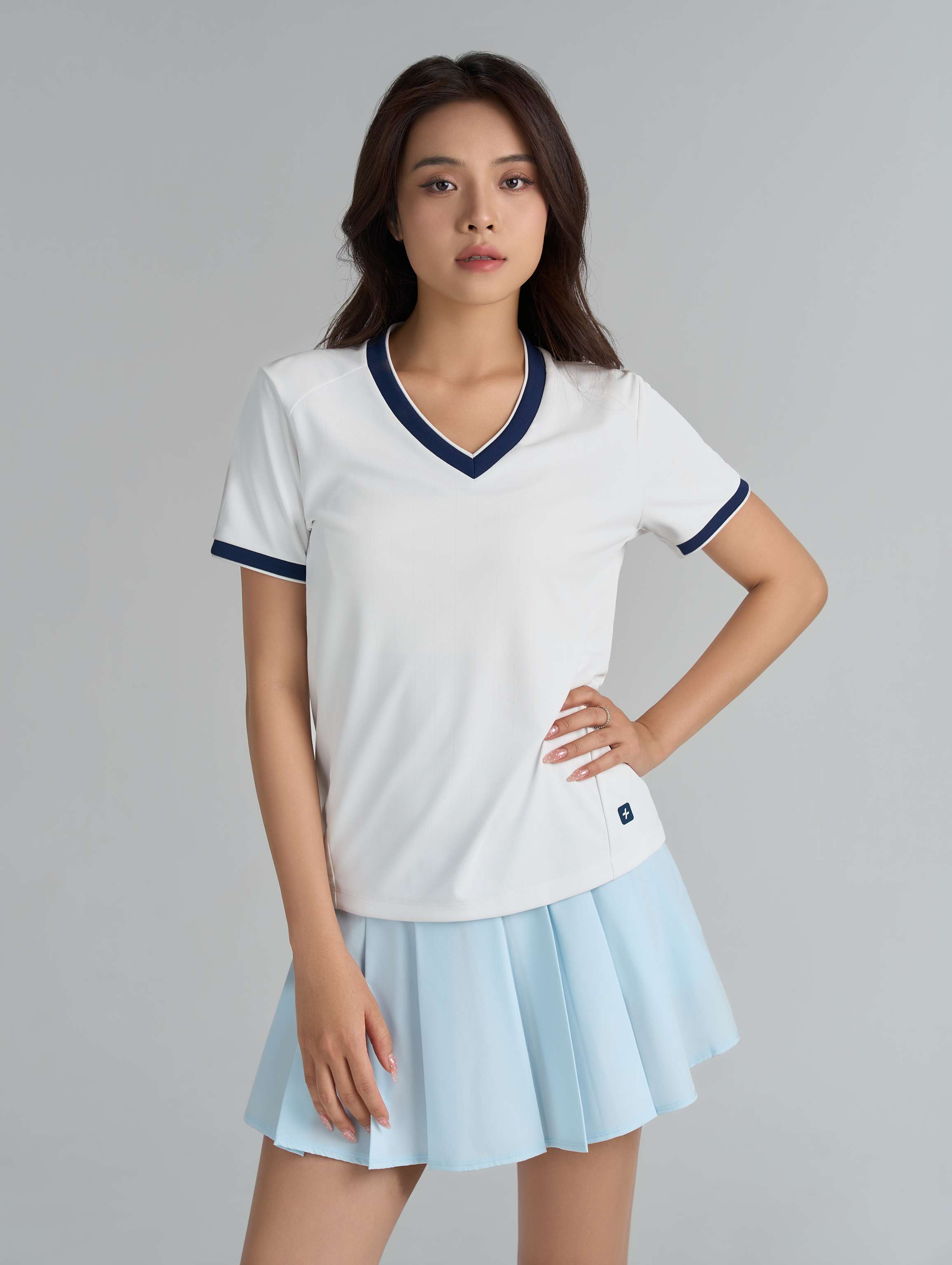 Áo Tshirt Pickleball nữ cổ V Zero Mark