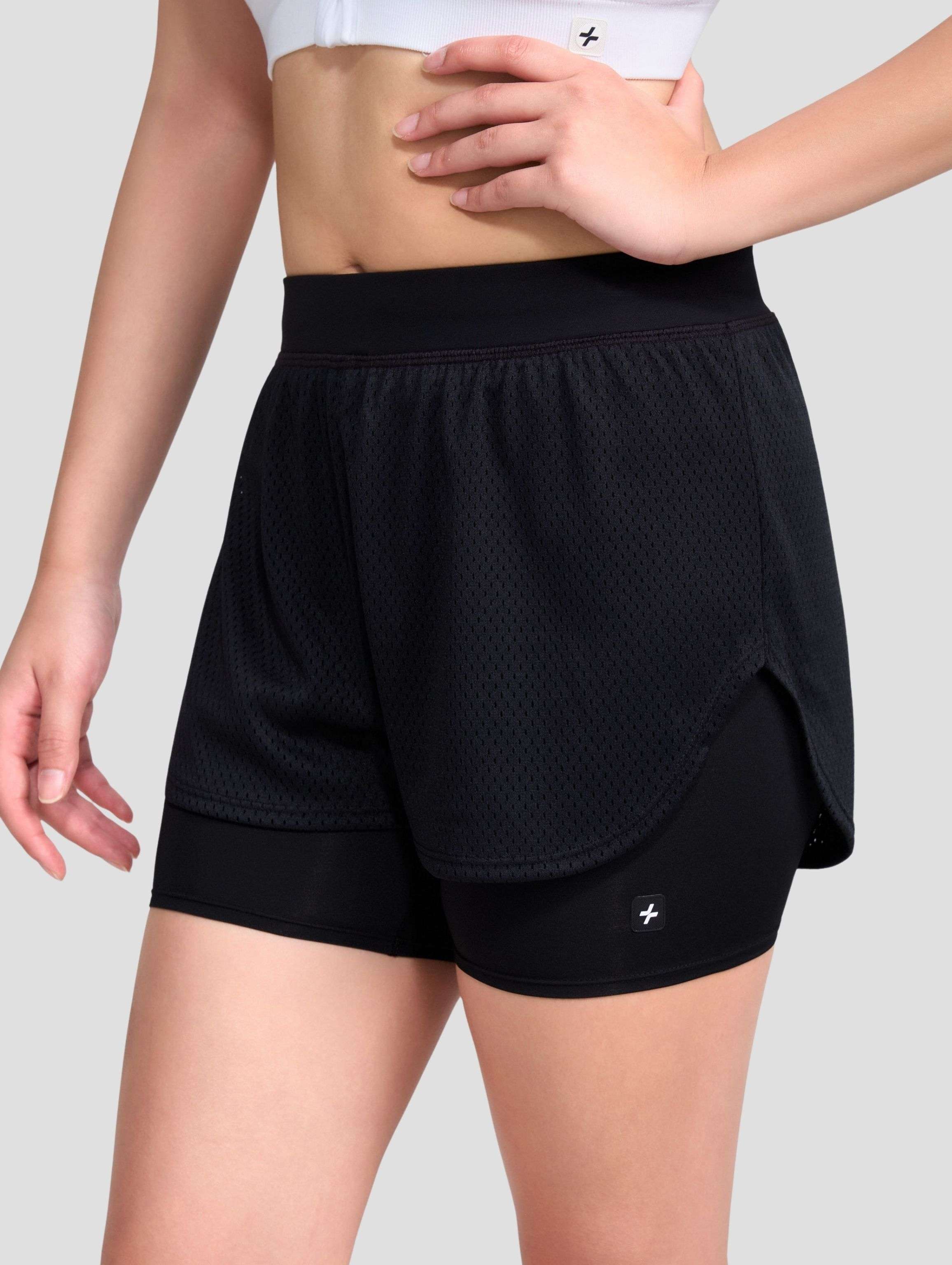 Quần shorts thể thao nữ 2 lớp Mesh Essentials