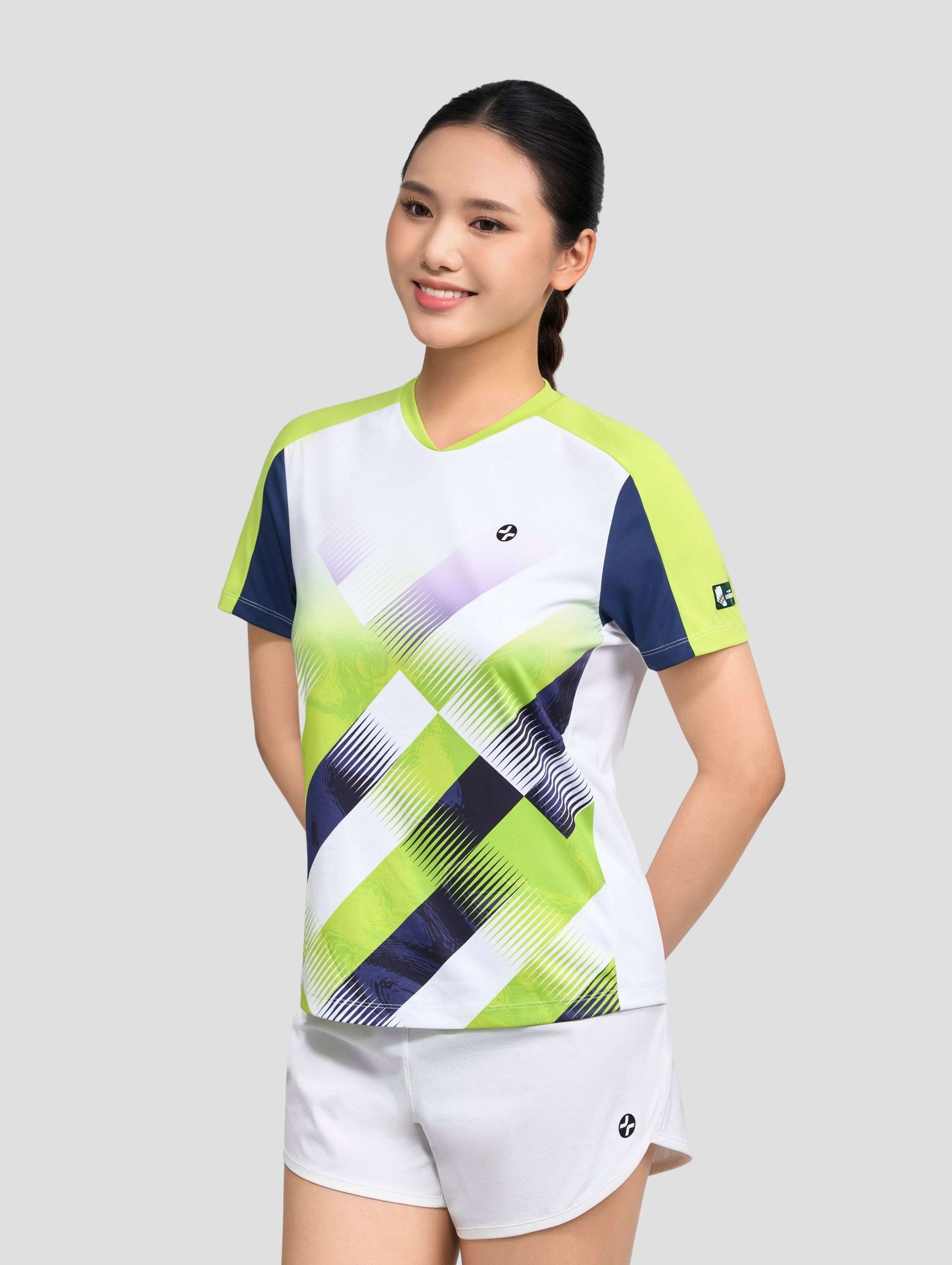 Tshirt cầu lông nữ Graphic Slash Smash Energy
