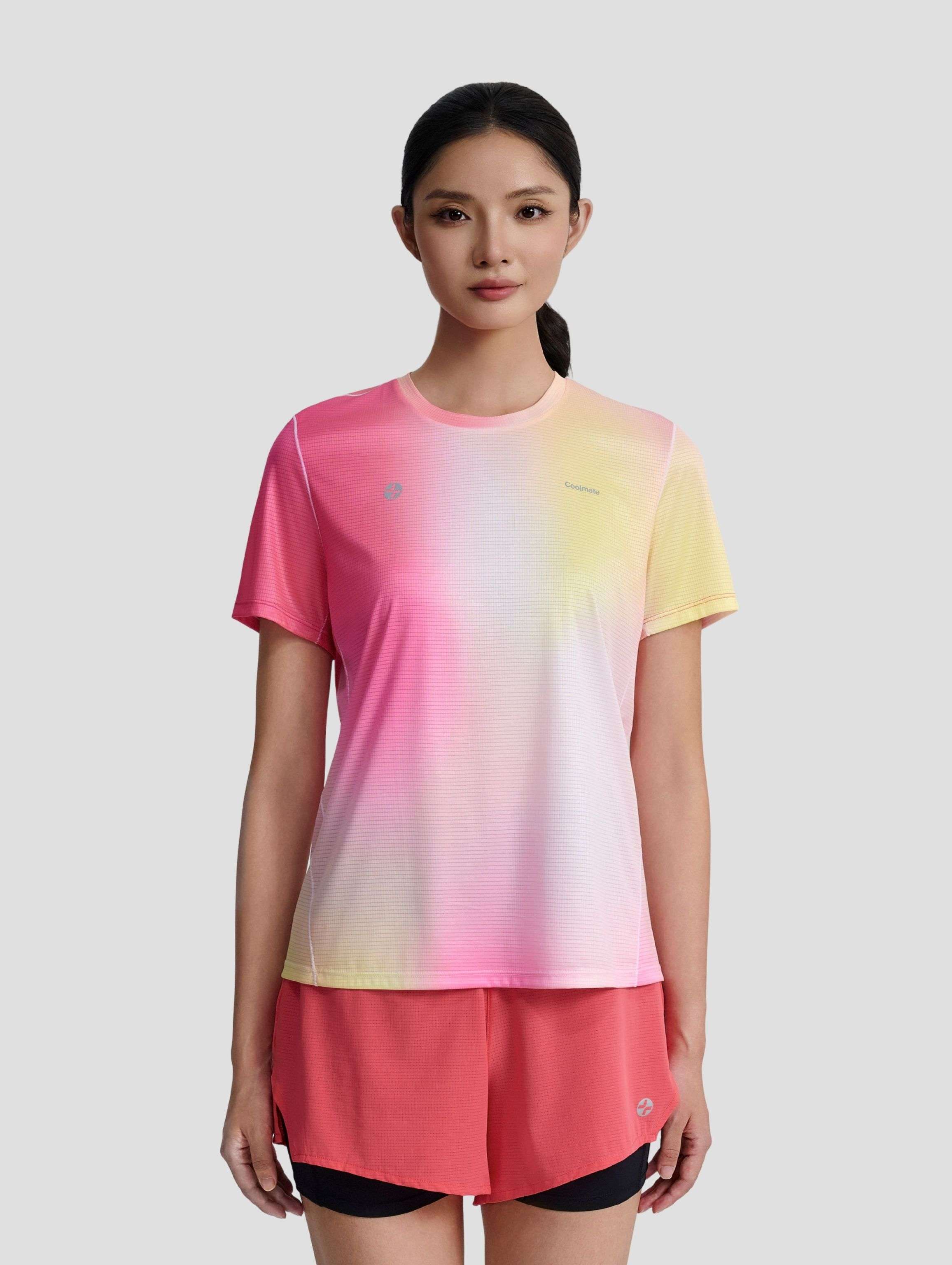 Tshirt chạy bộ graphic Pink Gradient