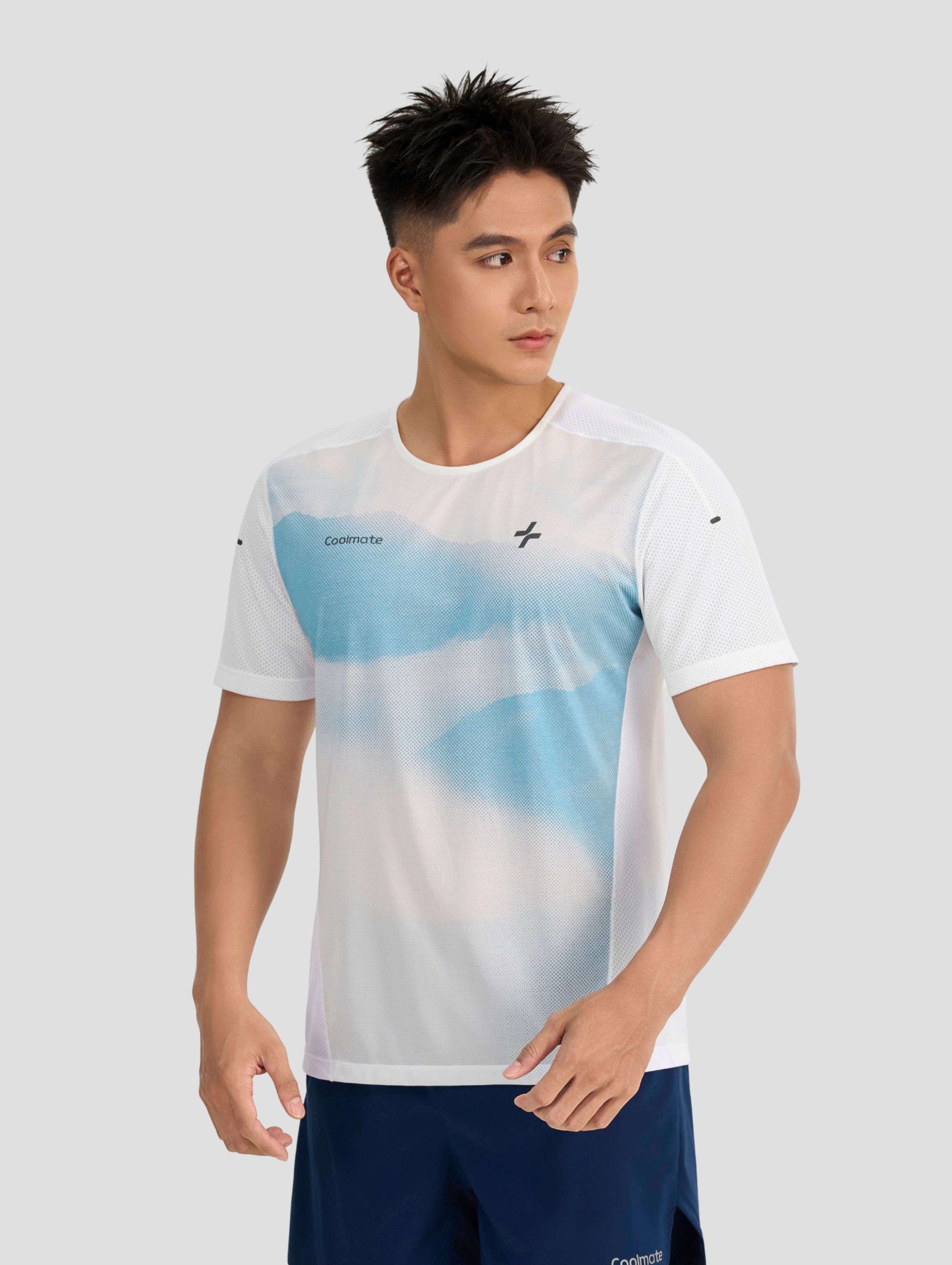Tshirt chạy bộ nam Aurora Blur Exdry Advance Motion