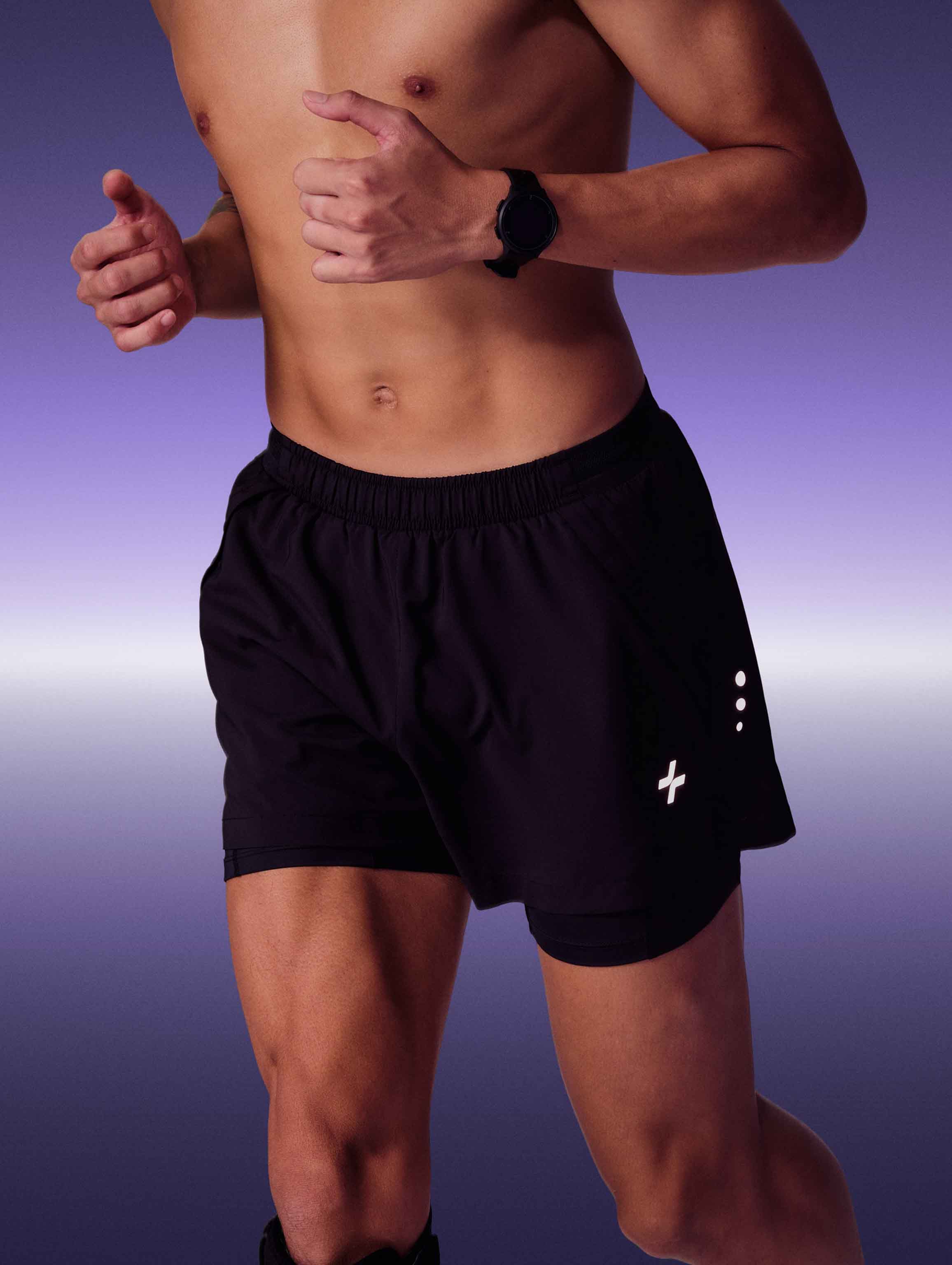 Quần shorts chạy bộ nam 2 lớp 3IN 360Reflect™ "Run Safe In The Dark"