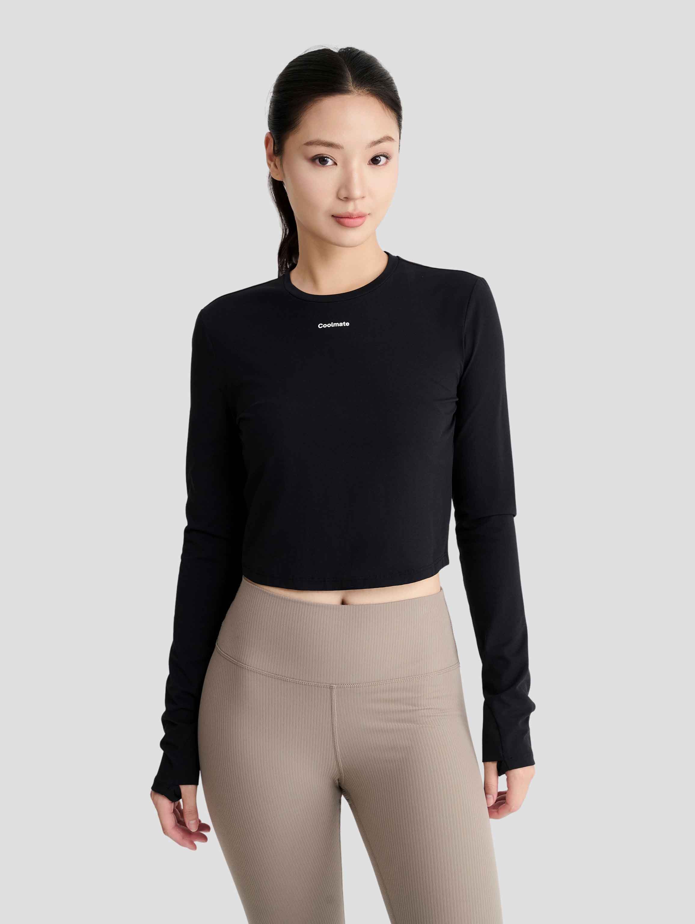 Áo dài tay thể thao nữ Croptop Flex