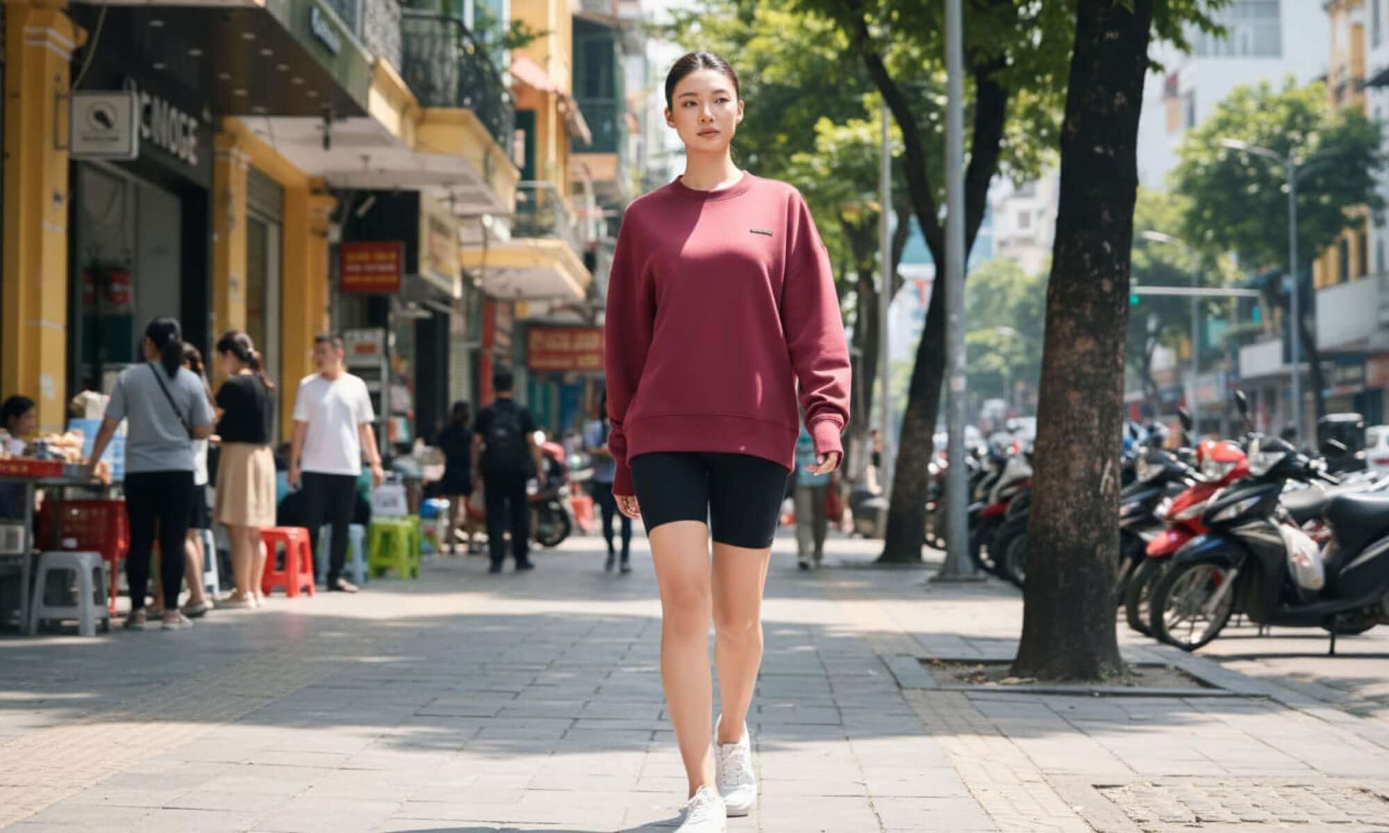 Áo Sweater Nữ Studio Oversized cổ tròn kinh điển, form rộng che khuyết điểm, bo tay bền đẹp