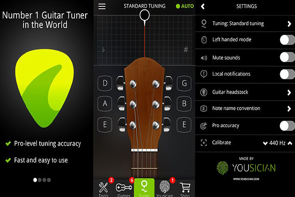 Phần mềm Guitar Tuner trên điện thoại hoặc laptop