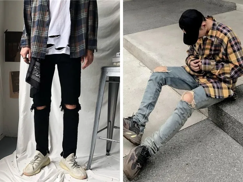 Phối quần jeans zipper với áo sơ mi, tại sao không?