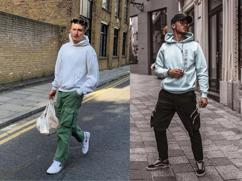 Áo hoodie và quần jogger túi hộp thoải mái