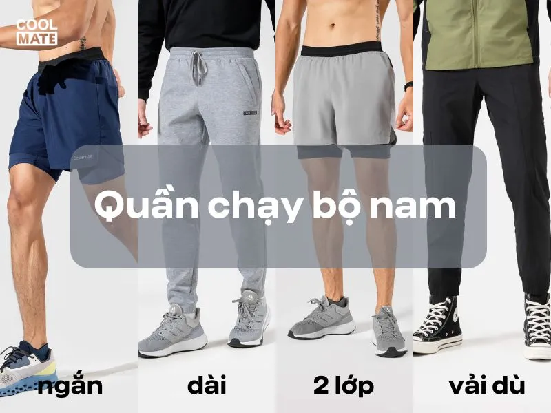 Quần chạy bộ nam cũng được chia thành nhiều loại khác nhau