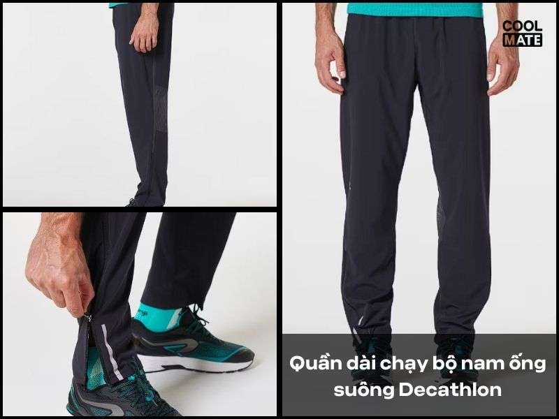 Quần dài chạy bộ nam ống suông Decathlon 