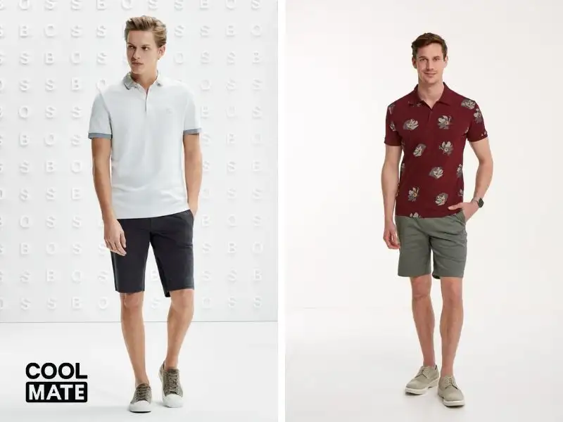 Mix quần short áo polo phong cách