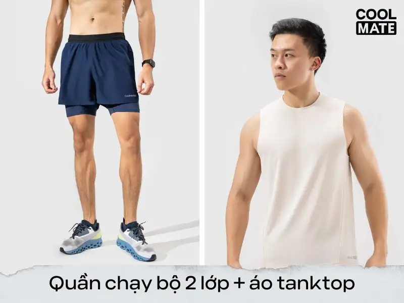 Phối áo tanktop và quần 2 lớp thoải mái