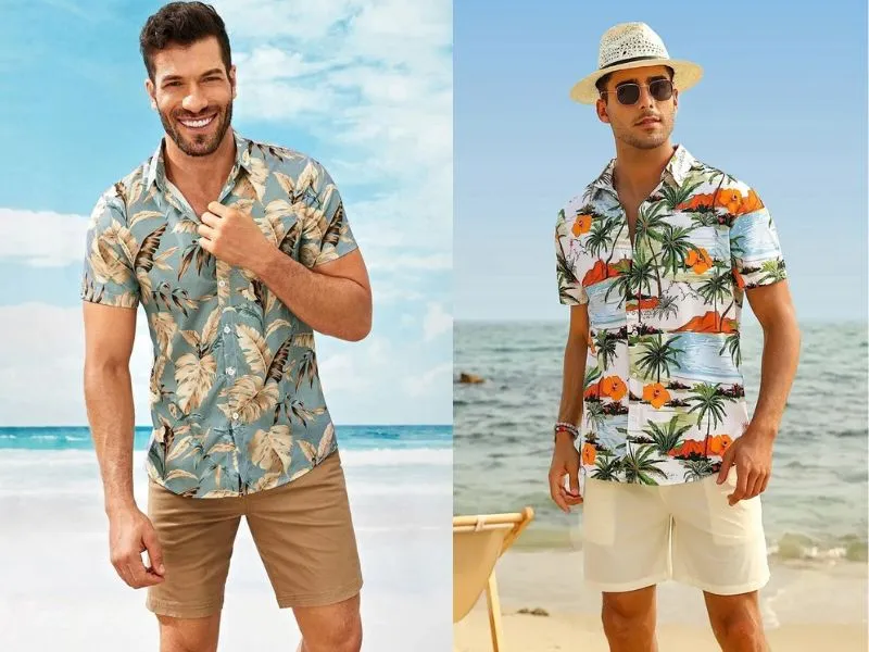    Outfit hoàn hảo giữa quần đi biển với áo hawaii cho ngày hè mát mẻ 