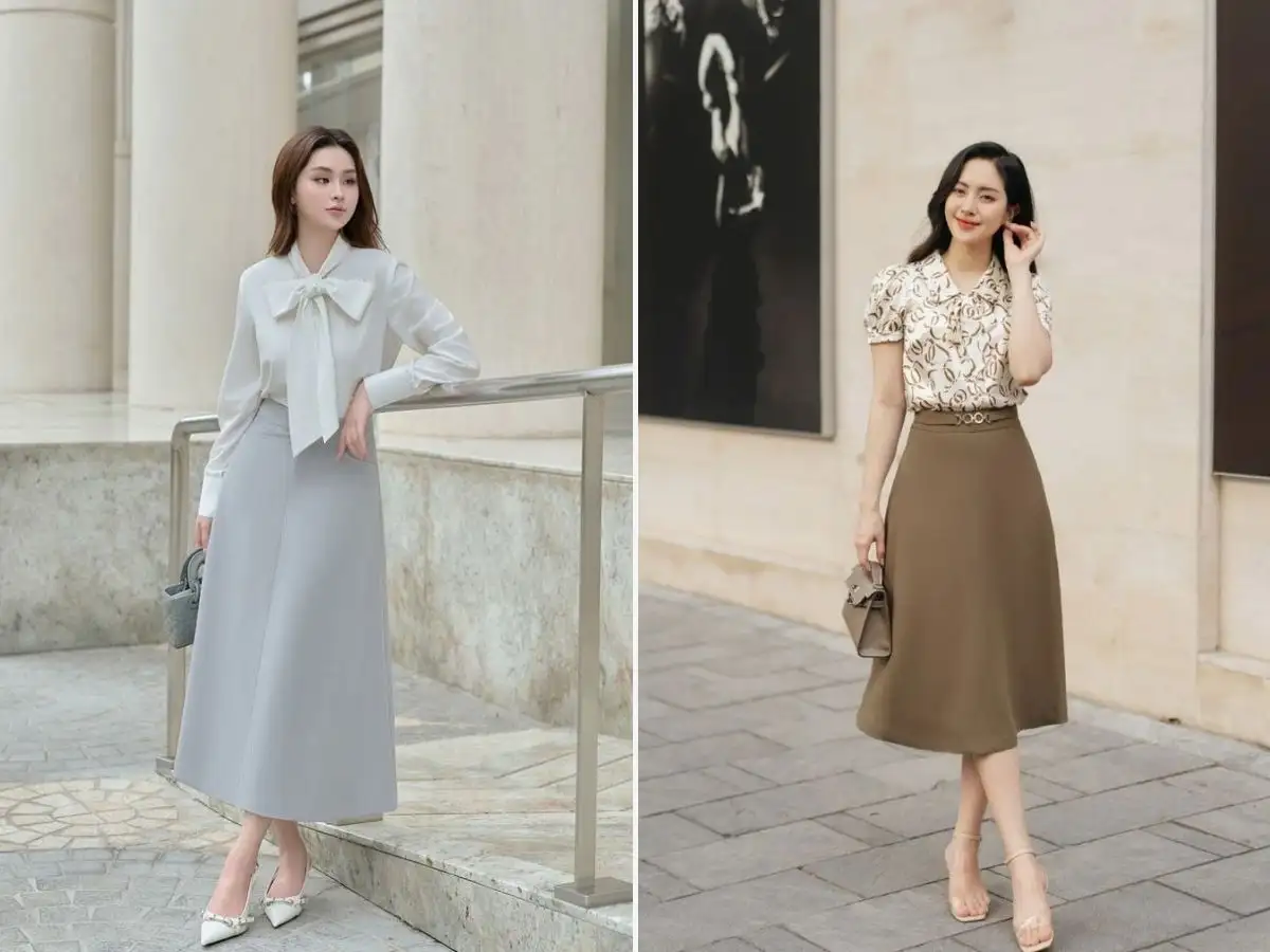Chân váy công sở có chất liệu đa dạng