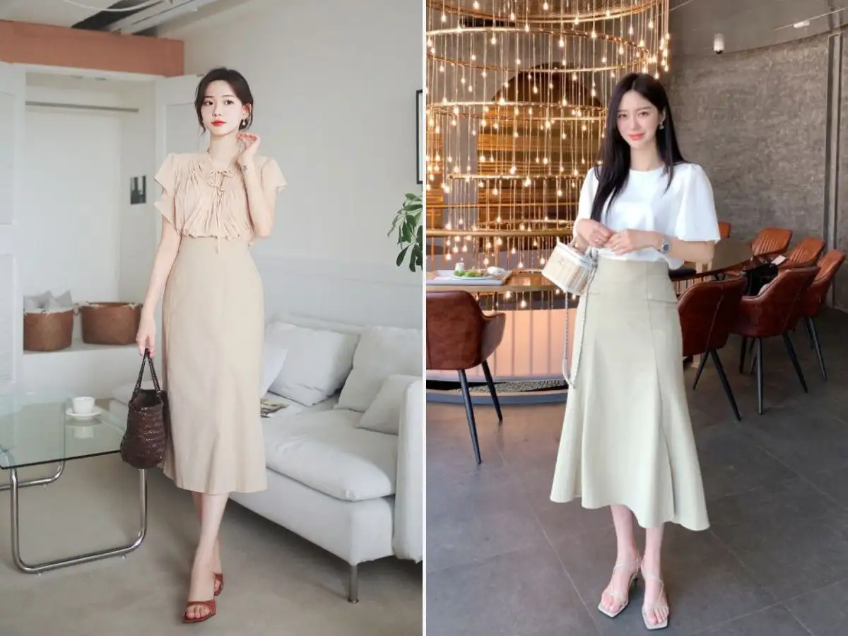 Chân váy midi công sở