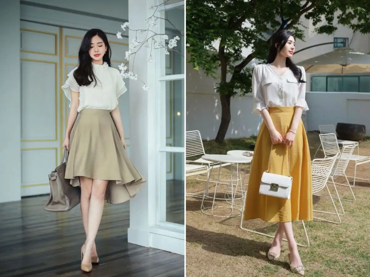 Chân váy xòe công sở