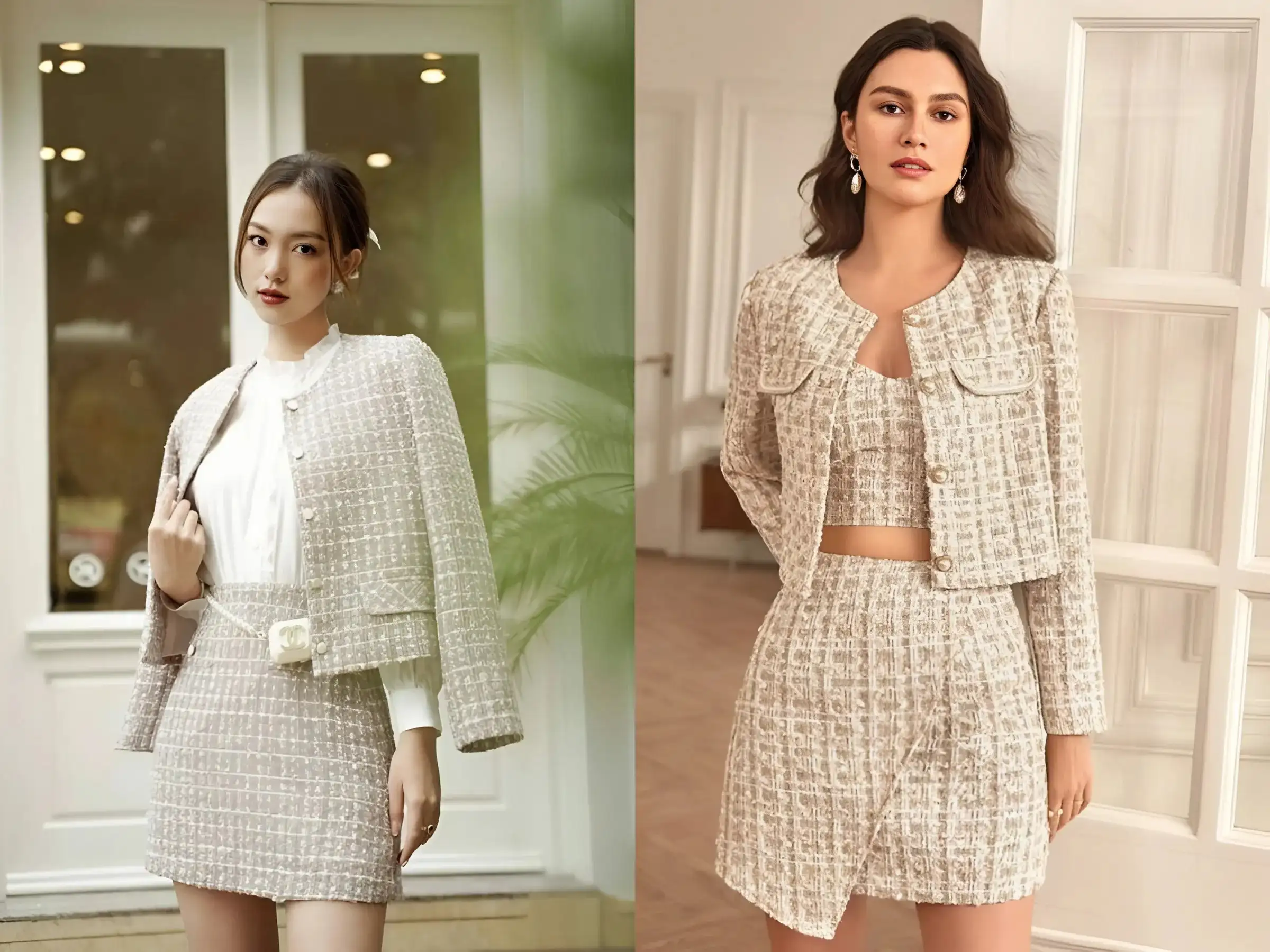 Sang Chảnh Cùng Set Đồ Vải Tweed