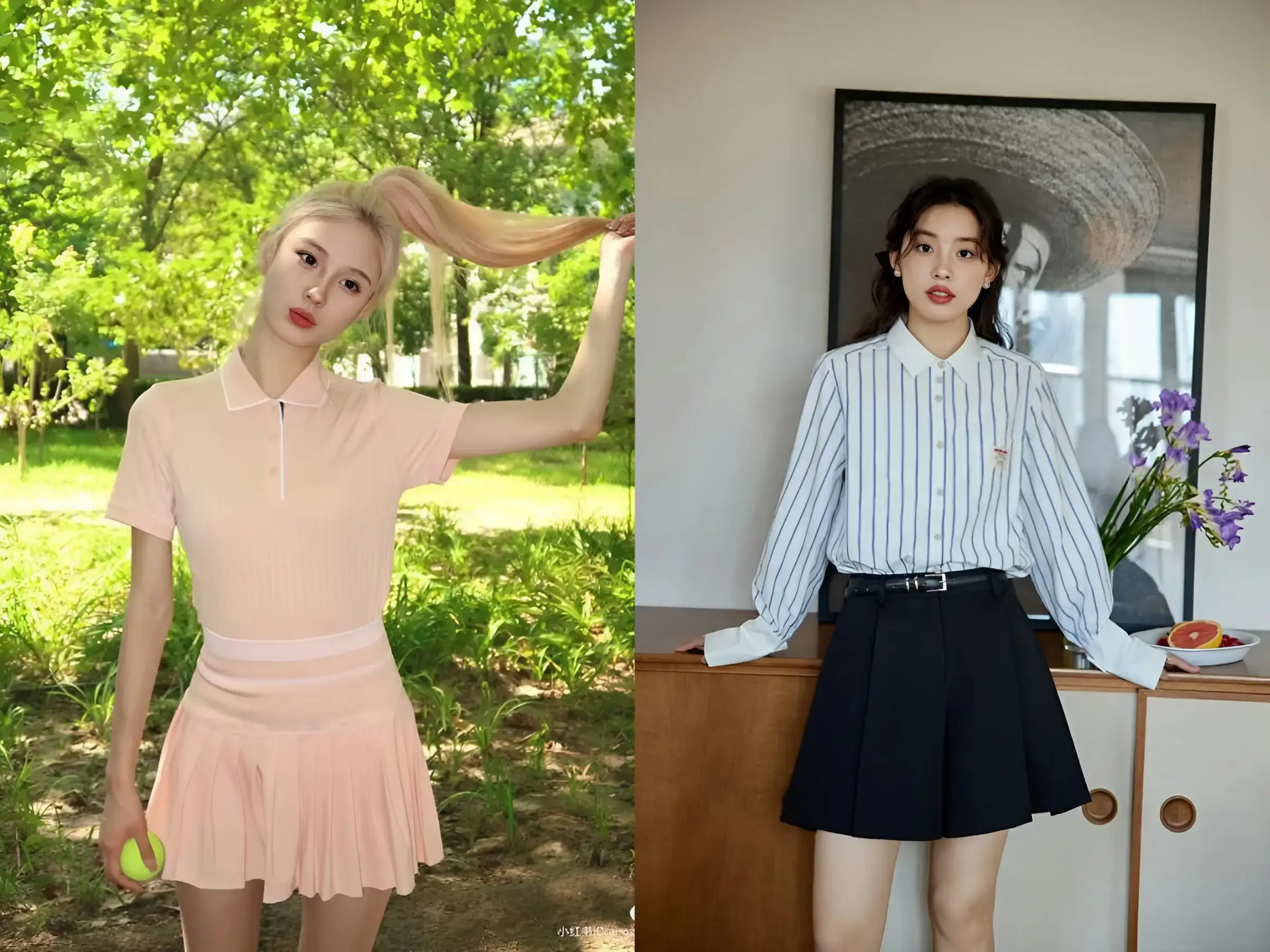 Nữ Sinh Đáng Yêu: Chân Váy Tennis/Xếp Ly + Áo Polo/Sơ Mi