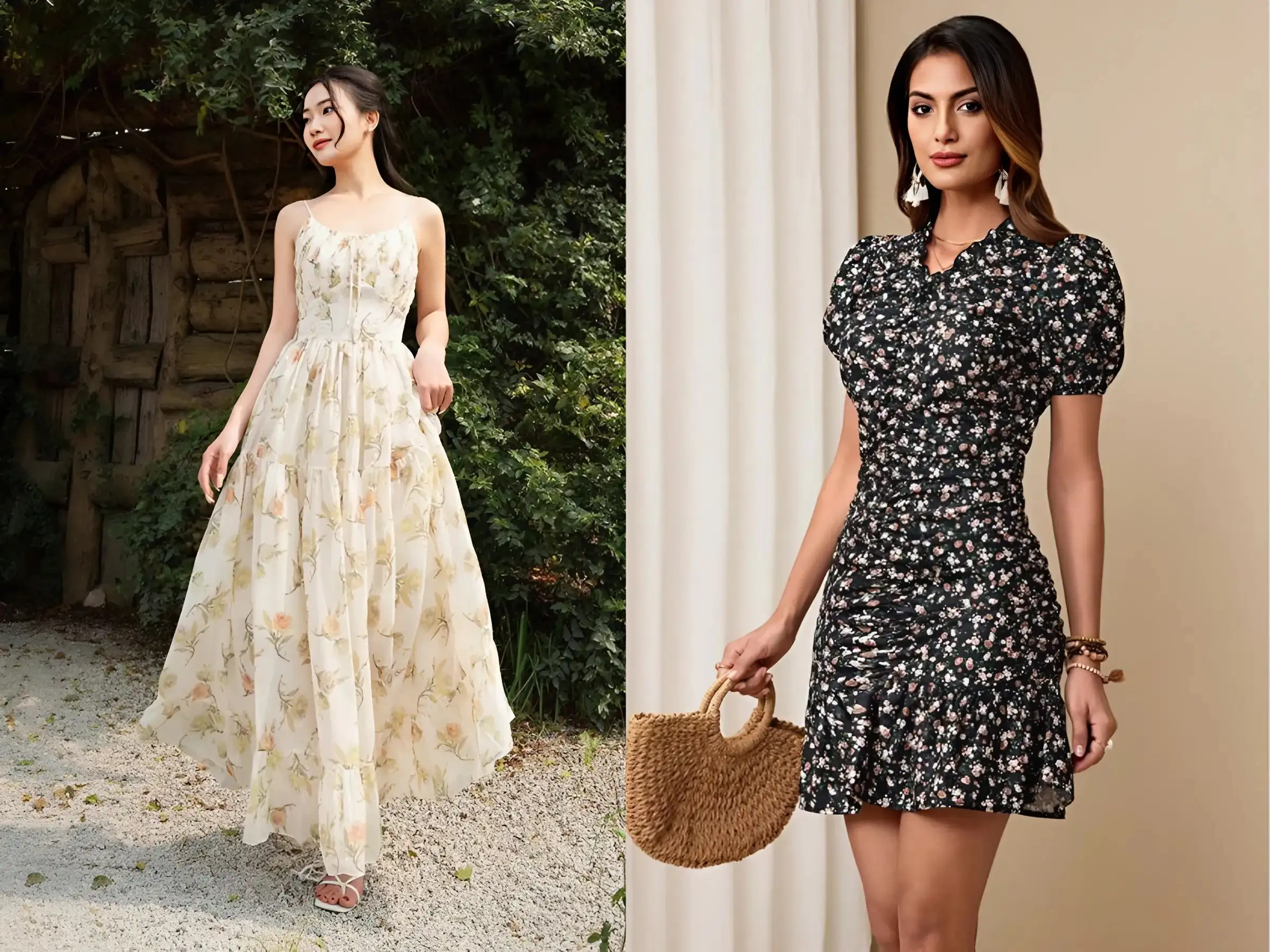 Nhẹ Nhàng Xuống Phố: Váy Hoa Nhí/Đầm Suông + Sandal/Giày Búp Bê