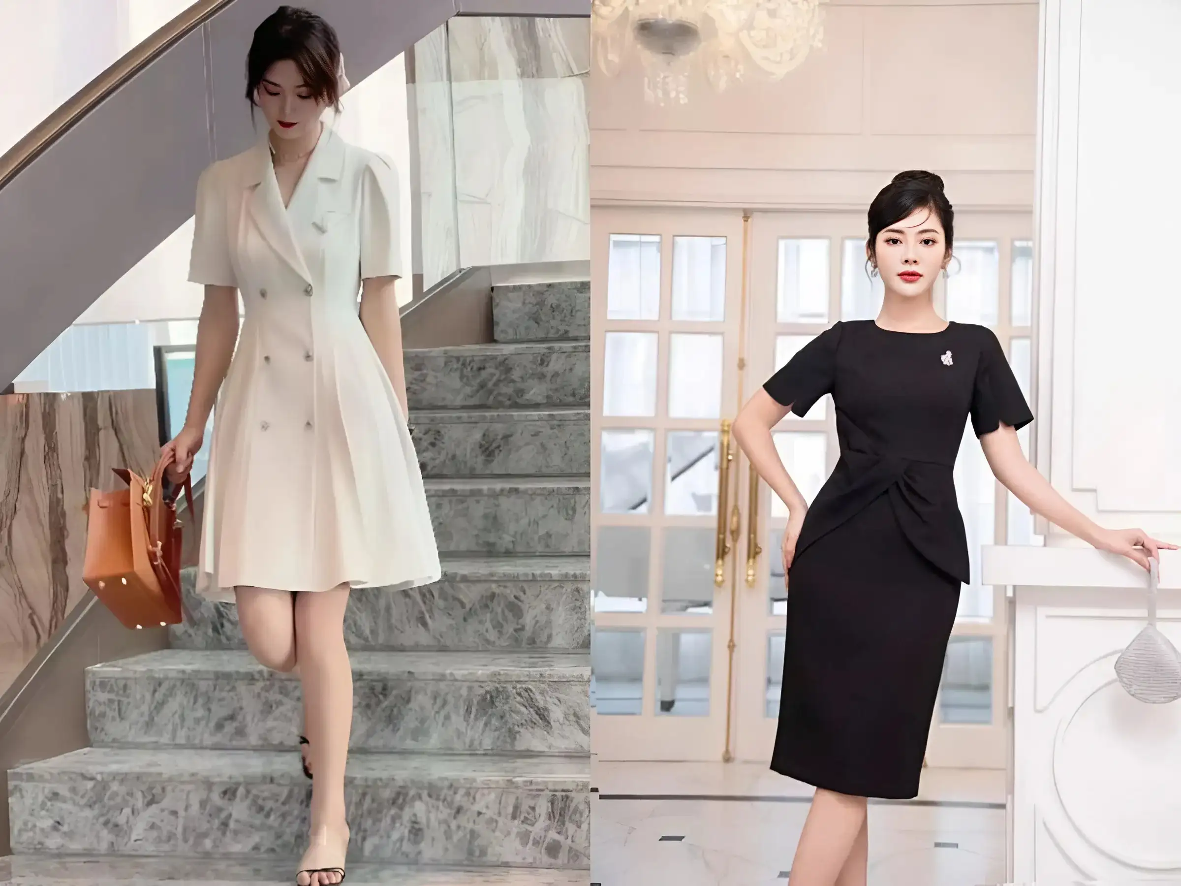 Đầm họp hoặc gặp đối tác chuyên nghiệp, lịch sự, chỉn chu
