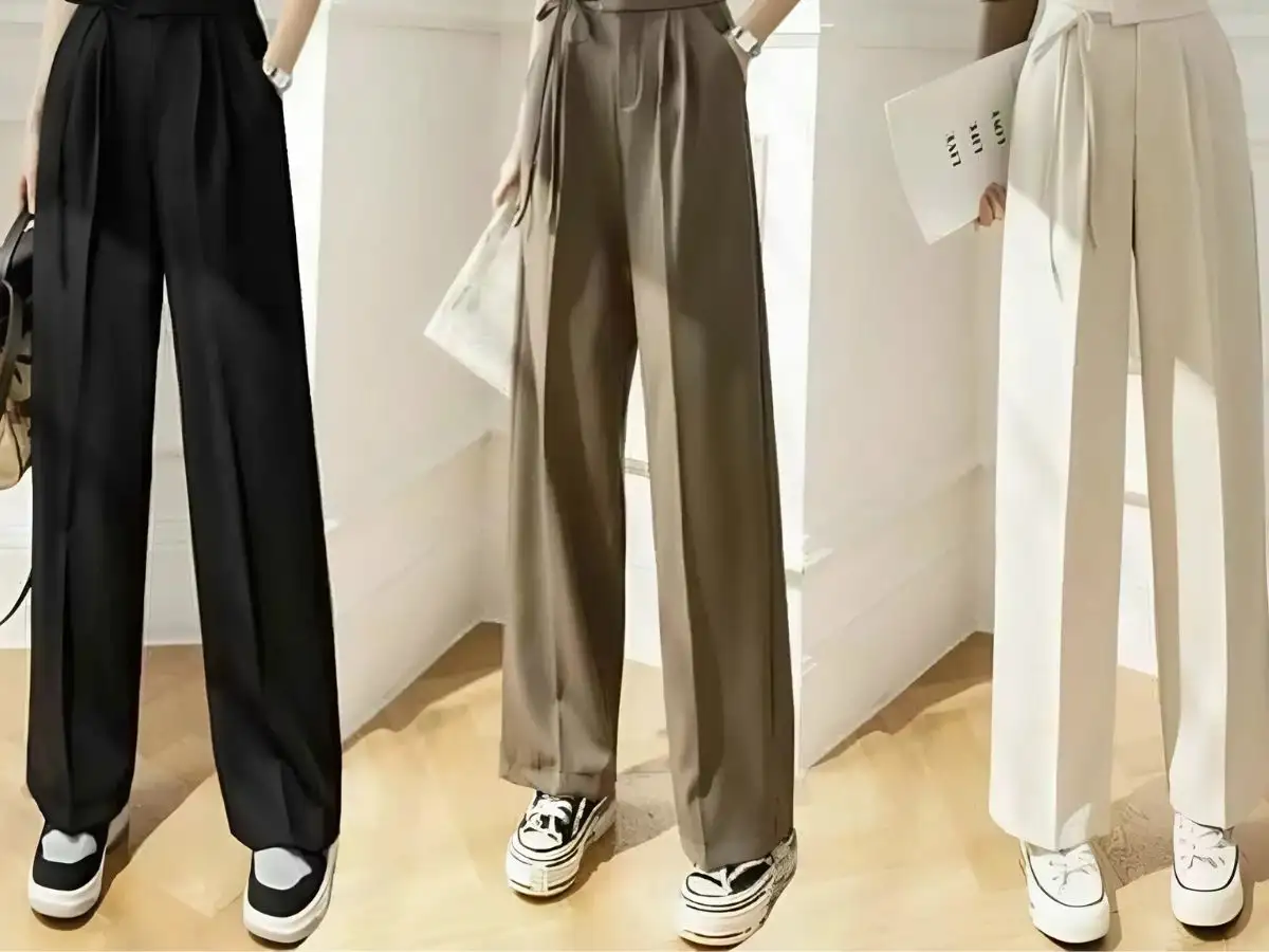Quần ống suông cạp cao