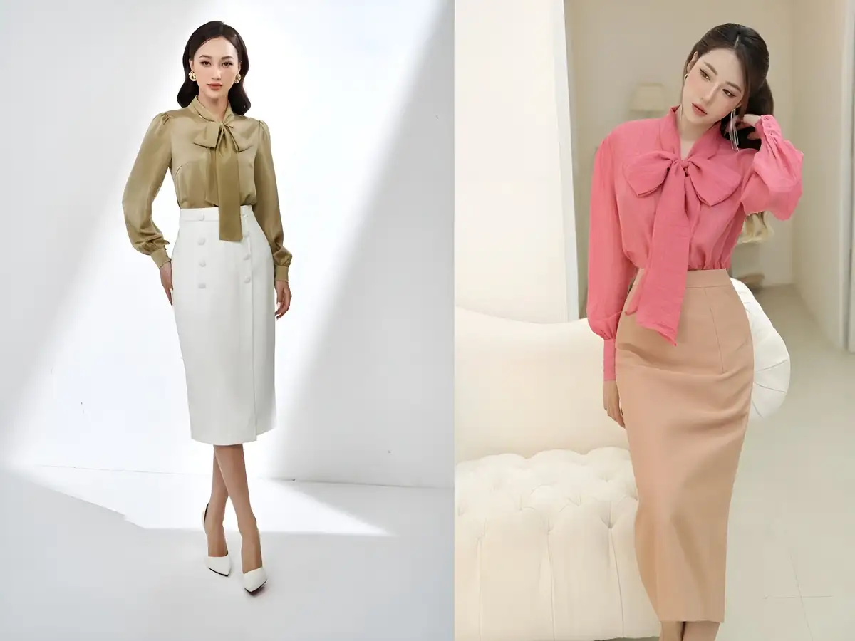 Bí quyết phối đồ công sở với áo sơ mi, áo kiểu