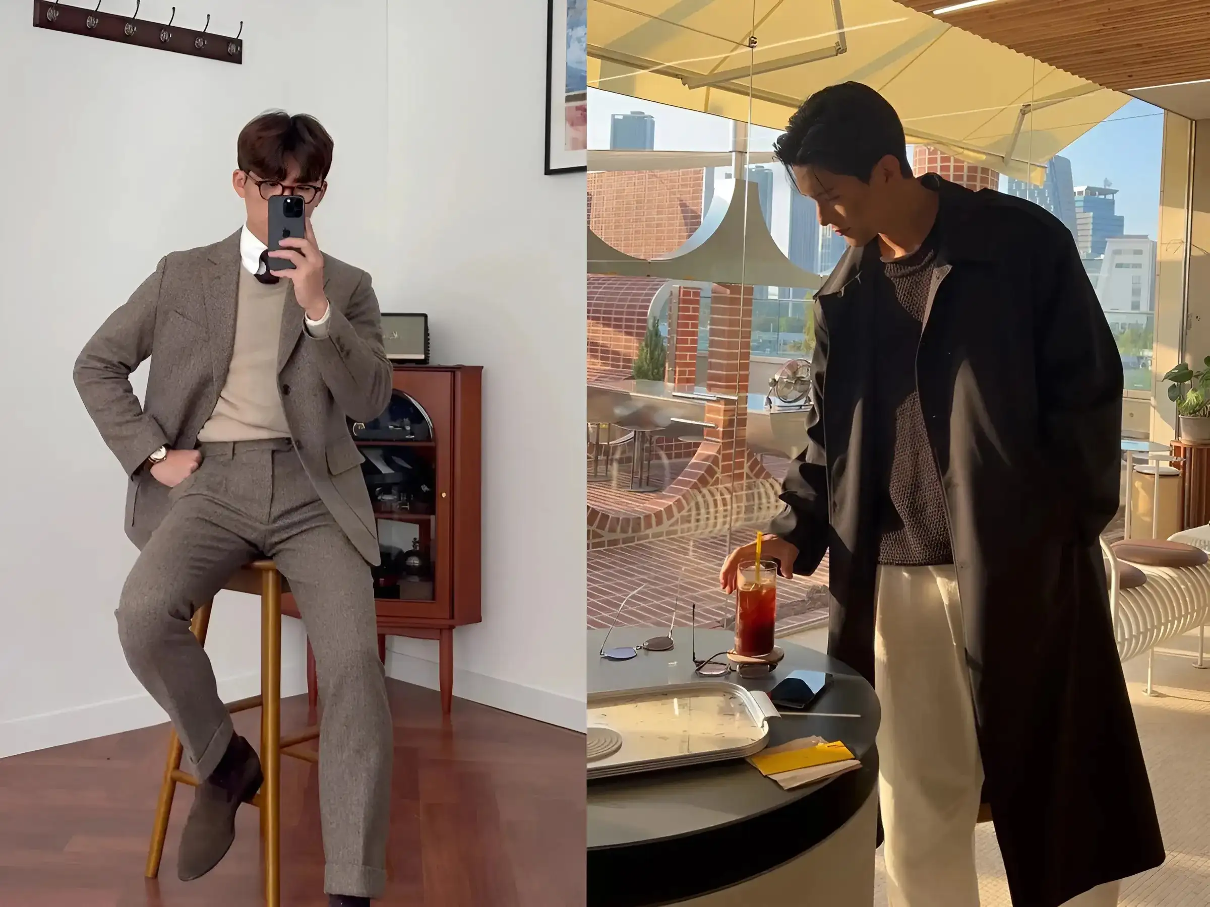 Blazer + Áo Cổ Lọ/Áo Len + Quần (Kaki/Len) + Boots/Giày Da