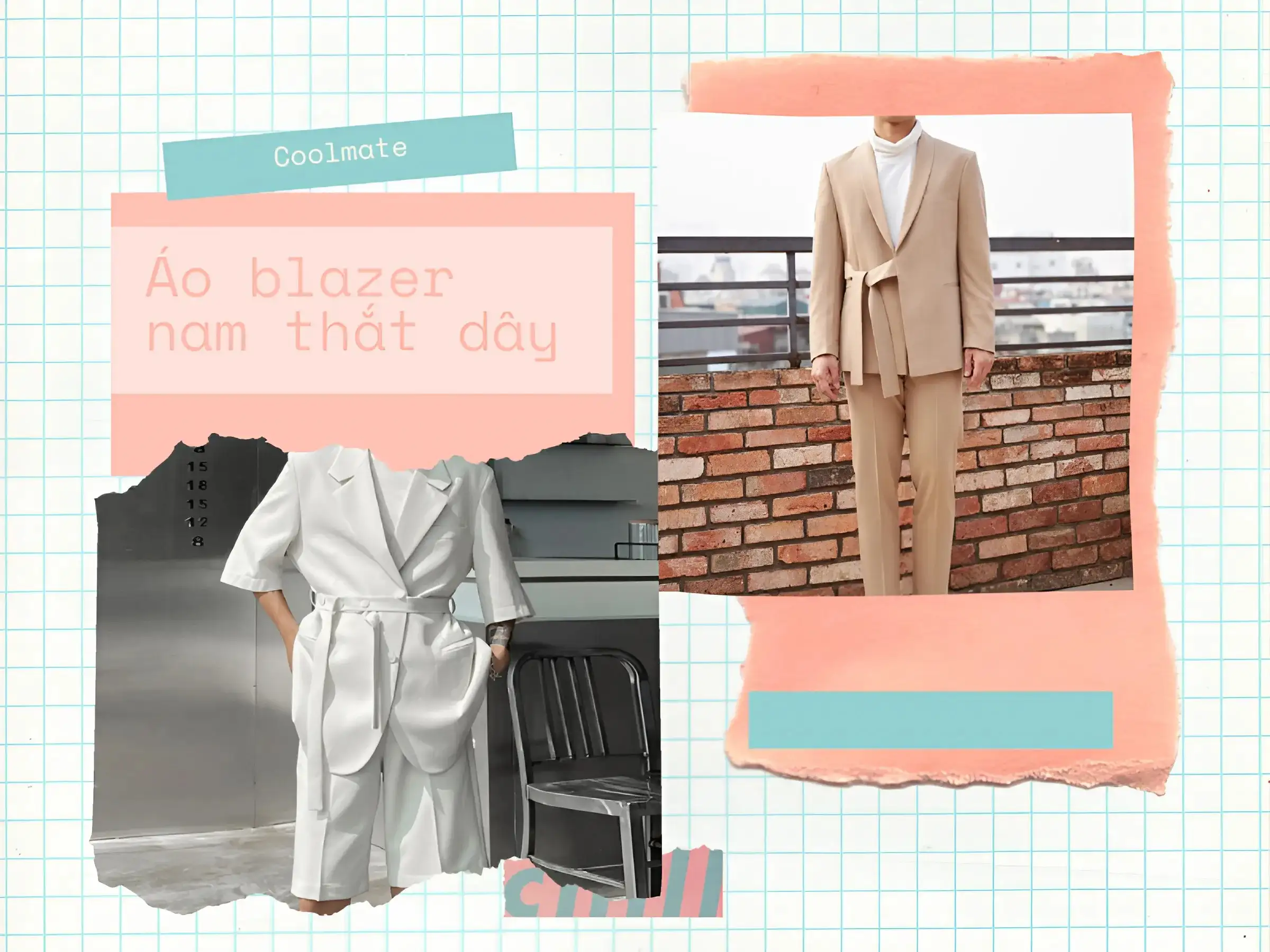 Áo khoác blazer nam thắt đai