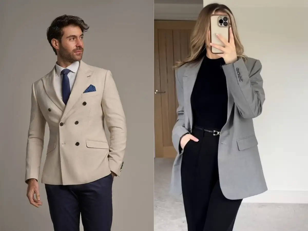 Khoác thêm một chiếc Vest hoặc Blazer là cách nhanh nhất để nâng tầm set đồ công sở