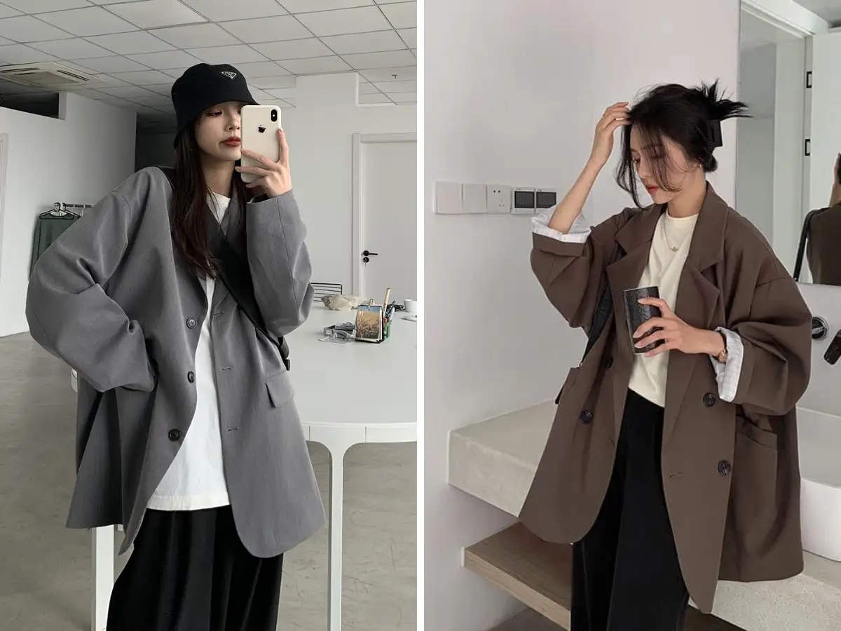 Áo vest nữ Hàn Quốc form rộng (Oversized Blazer) thoải mái