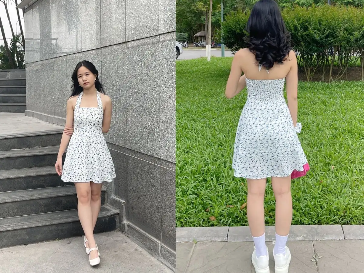 Đầm hoa nhí đi chơi siêu năng động