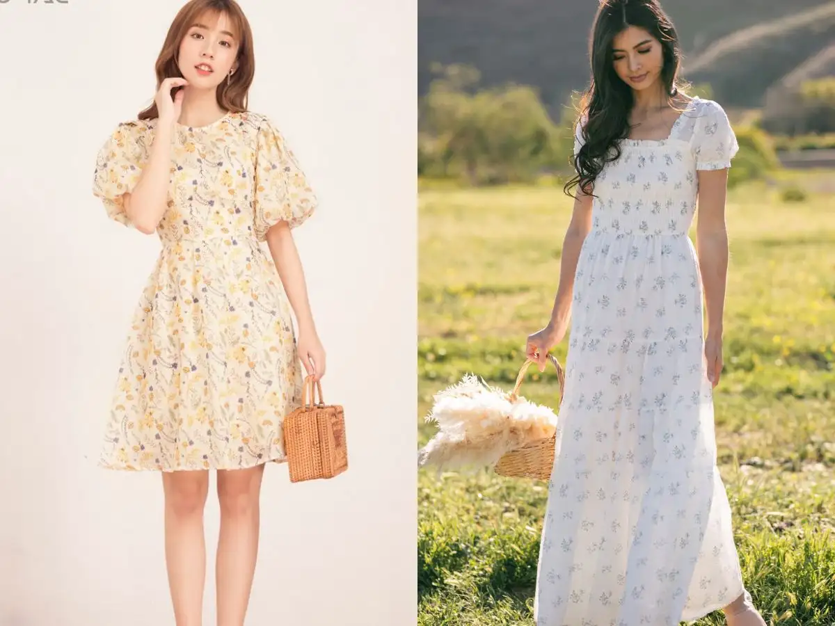 Chọn đầm hoa nhí cho nàng có dáng mình hạc xương mai
