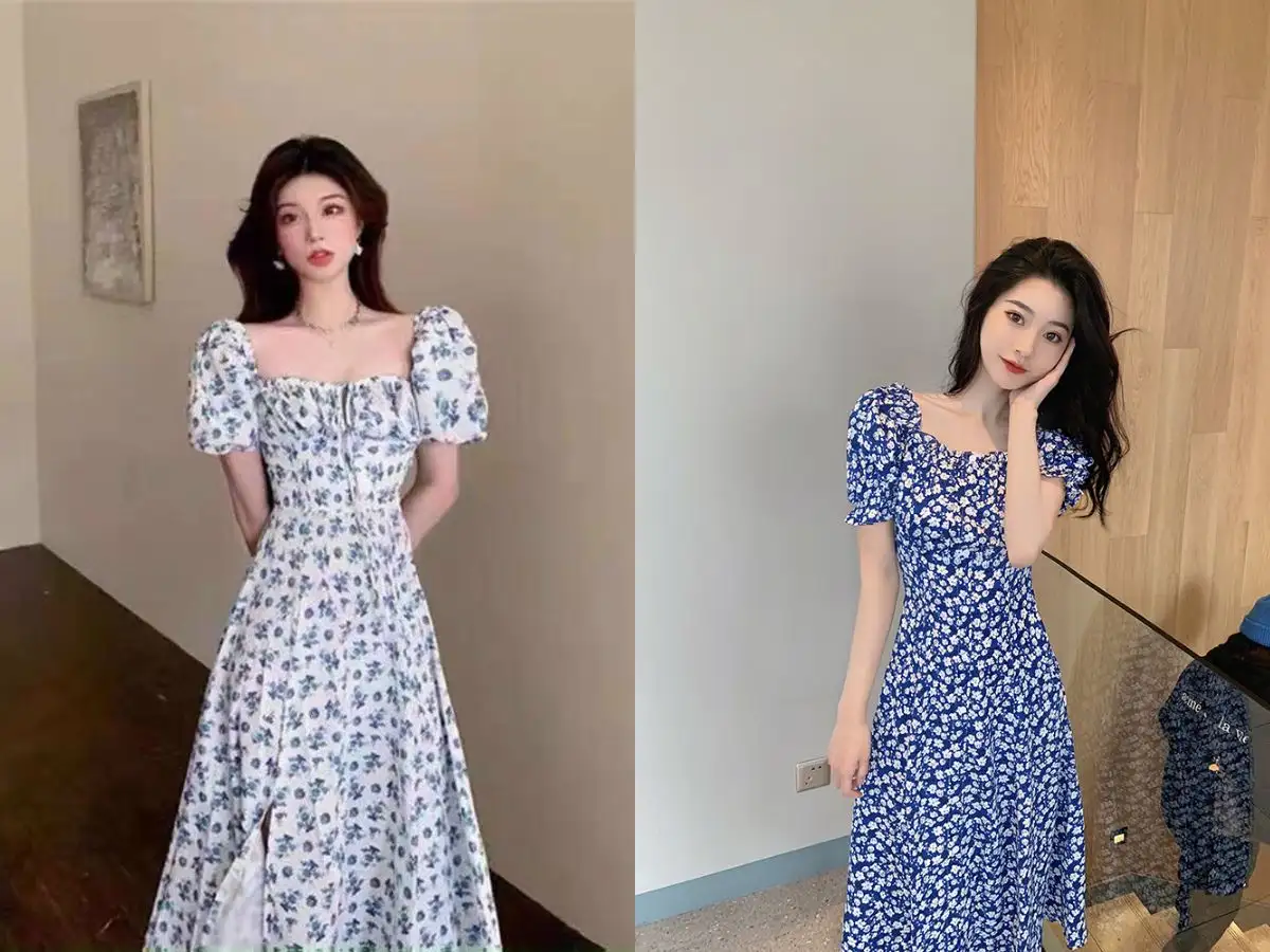 Đầm hoa nhí tay bồng