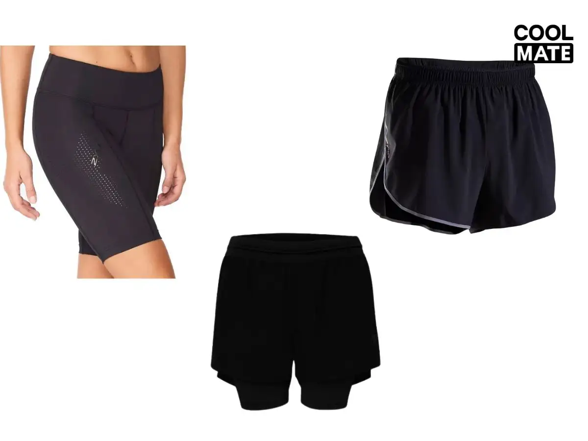Ôm sát hỗ trợ cơ bắp (Compression Shorts), rộng rãi thoải mái (Loose Fit), 2 lớp kết hợp ôm sát và rộng rãi (2-in-1 Shorts), xẻ tà tăng phạm vi chuyển động (Split Shorts)