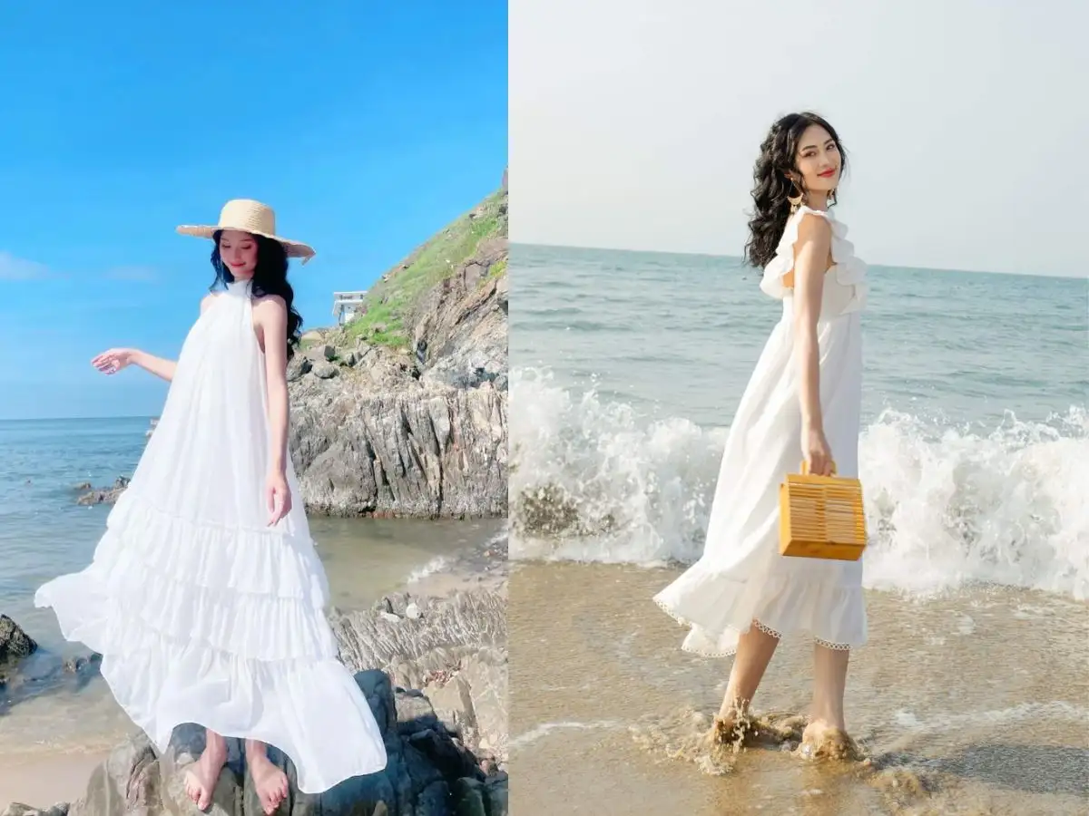 Váy trắng dáng xòe đầy nữ tính