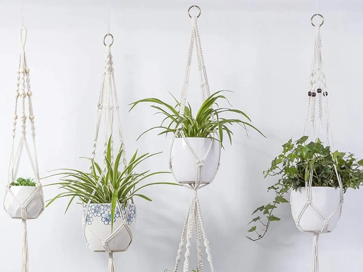 Chậu treo cây làm bằng vải á thun