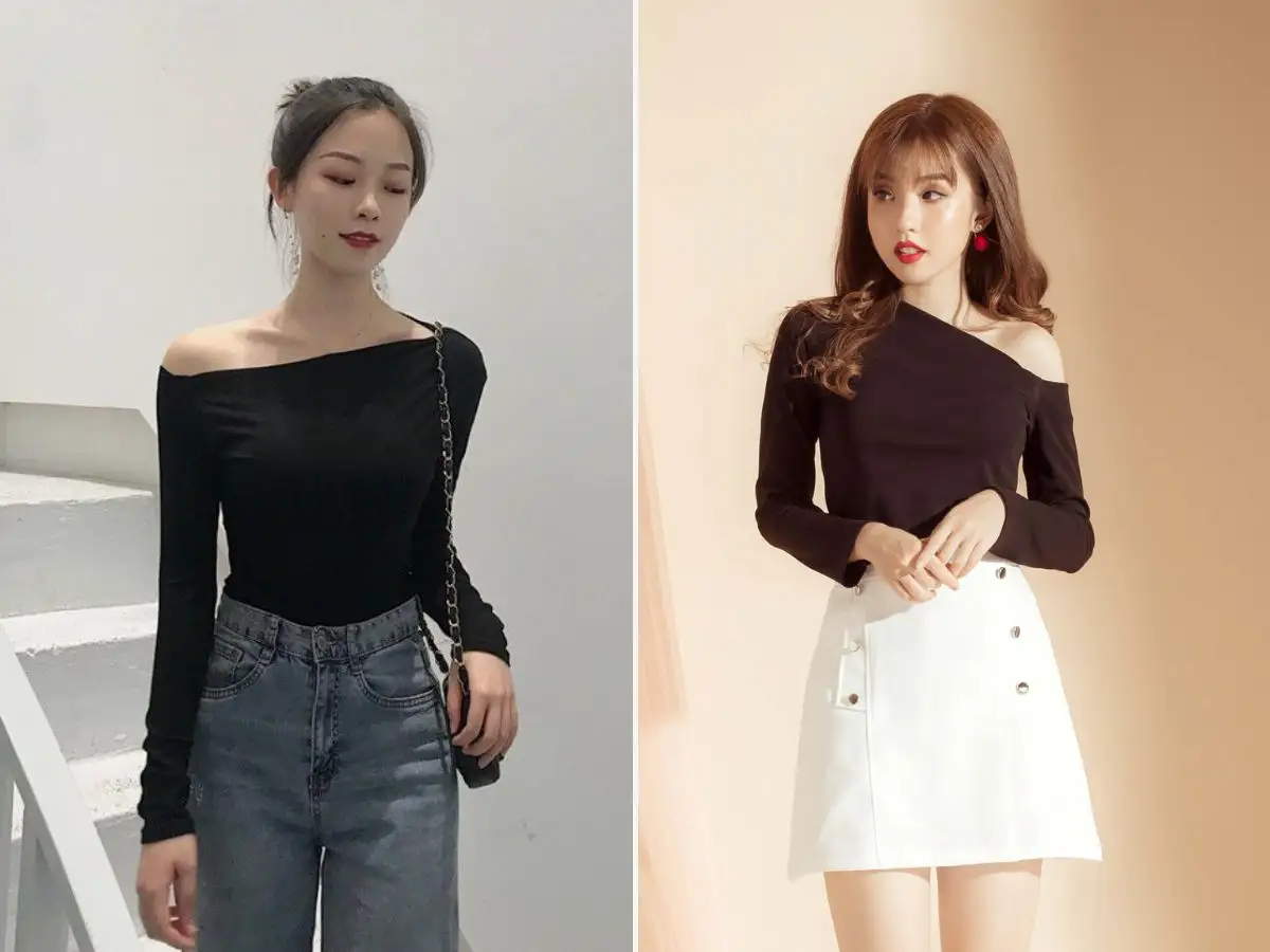 Tái chế áo thun thành áo lệch vai