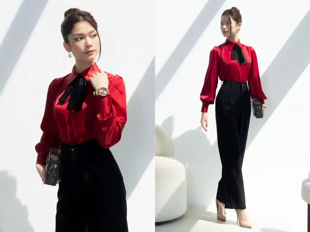 Khi áo sơ mi lụa trở thành điểm nhấn cho vẻ ngoài quyến rũ