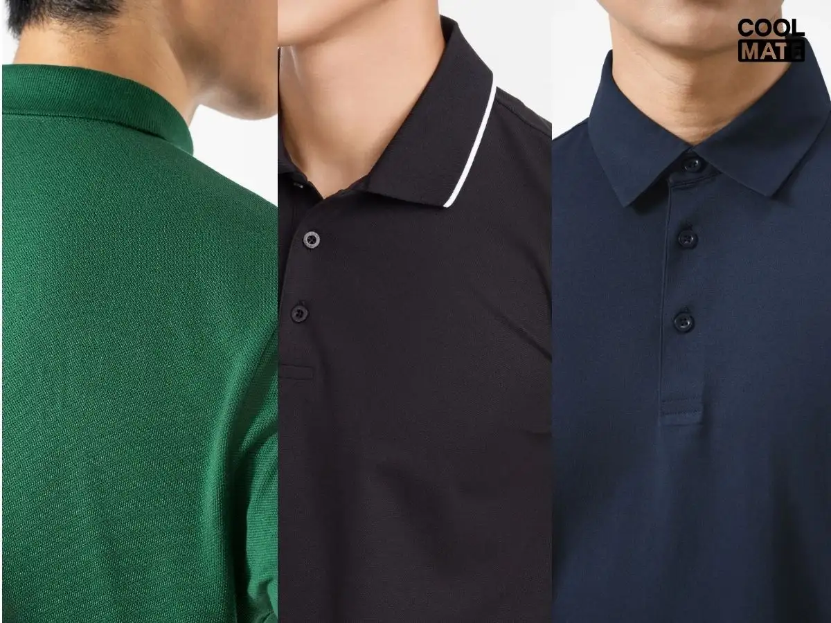 Cận cảnh chi tiết bề mặt vải áo polo Cotton, Cafe, Excool