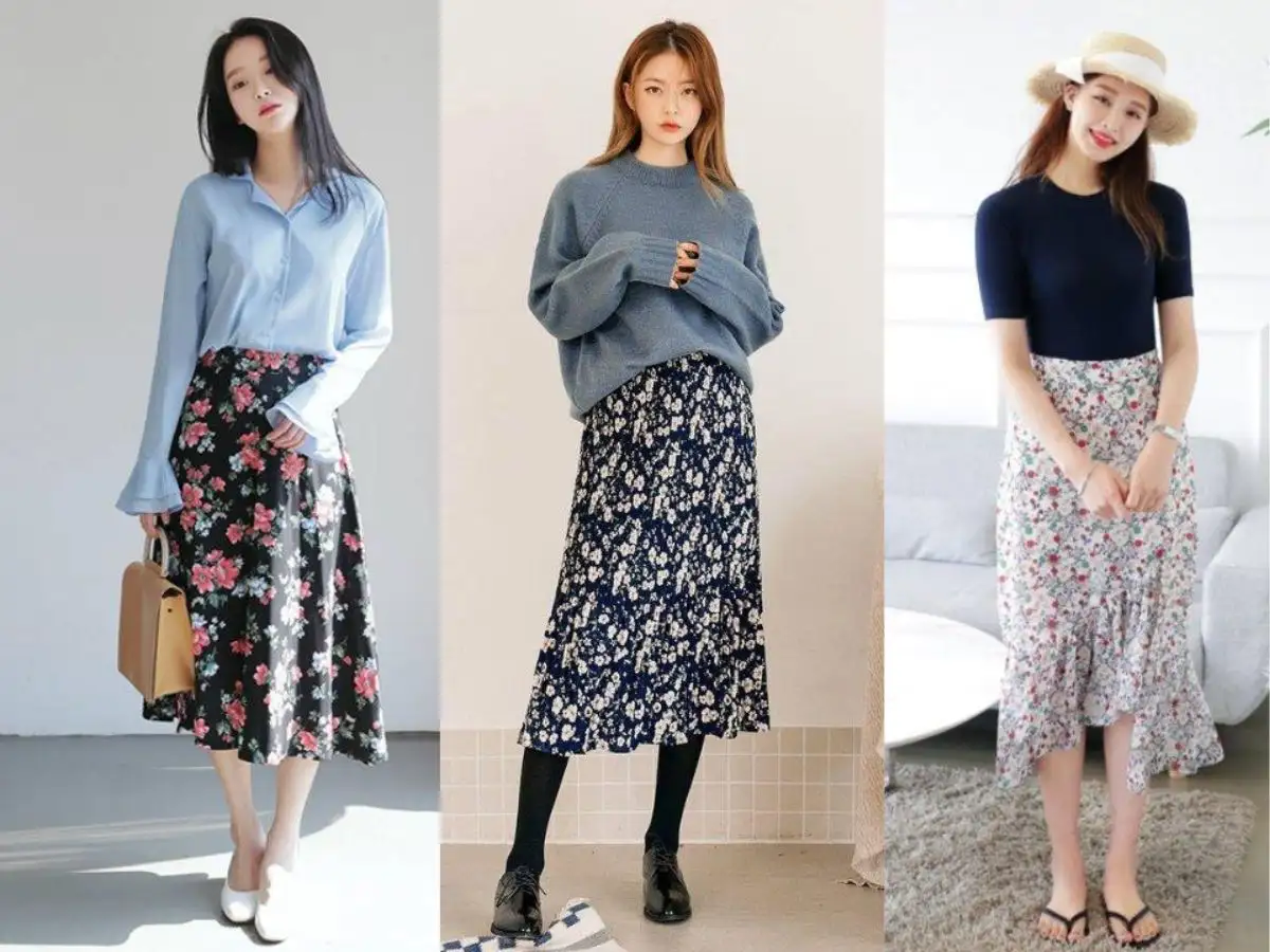Khi chọn chân váy dài, chất liệu và họa tiết là hai yếu tố quan trọng