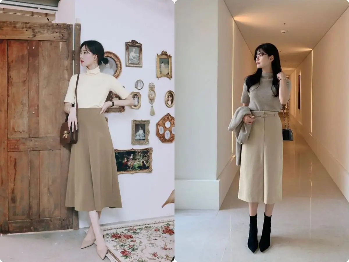 Chân váy dài phối với giày nào cho phù hợp 