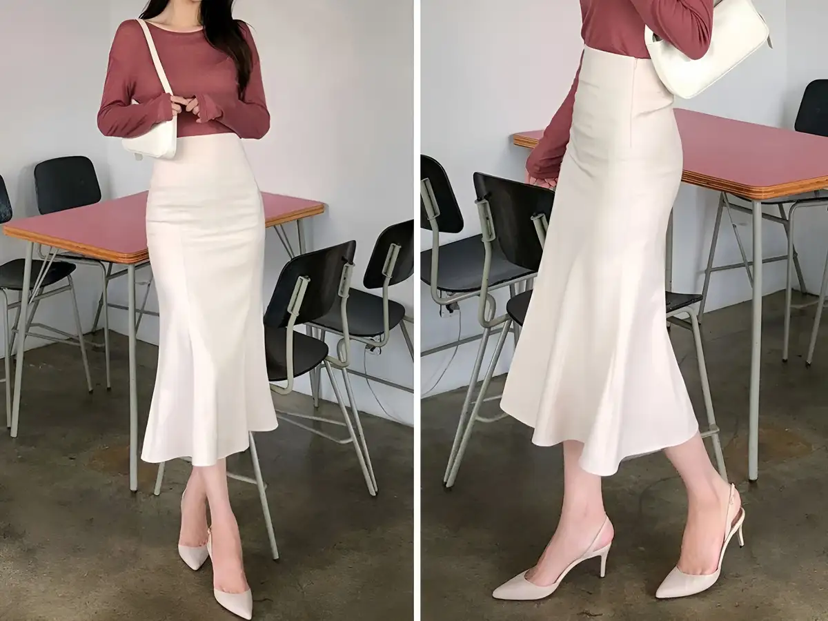 Giày cao gót chính là chân ái khi diện chân váy đuôi cá