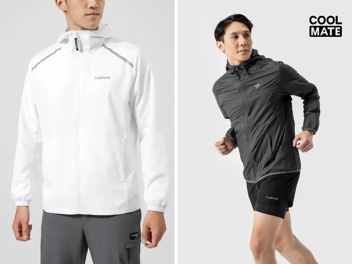 Bạn có thể chọn 2 mẫu áo khoác thể thao nhà Coolmate khi chạy bộ