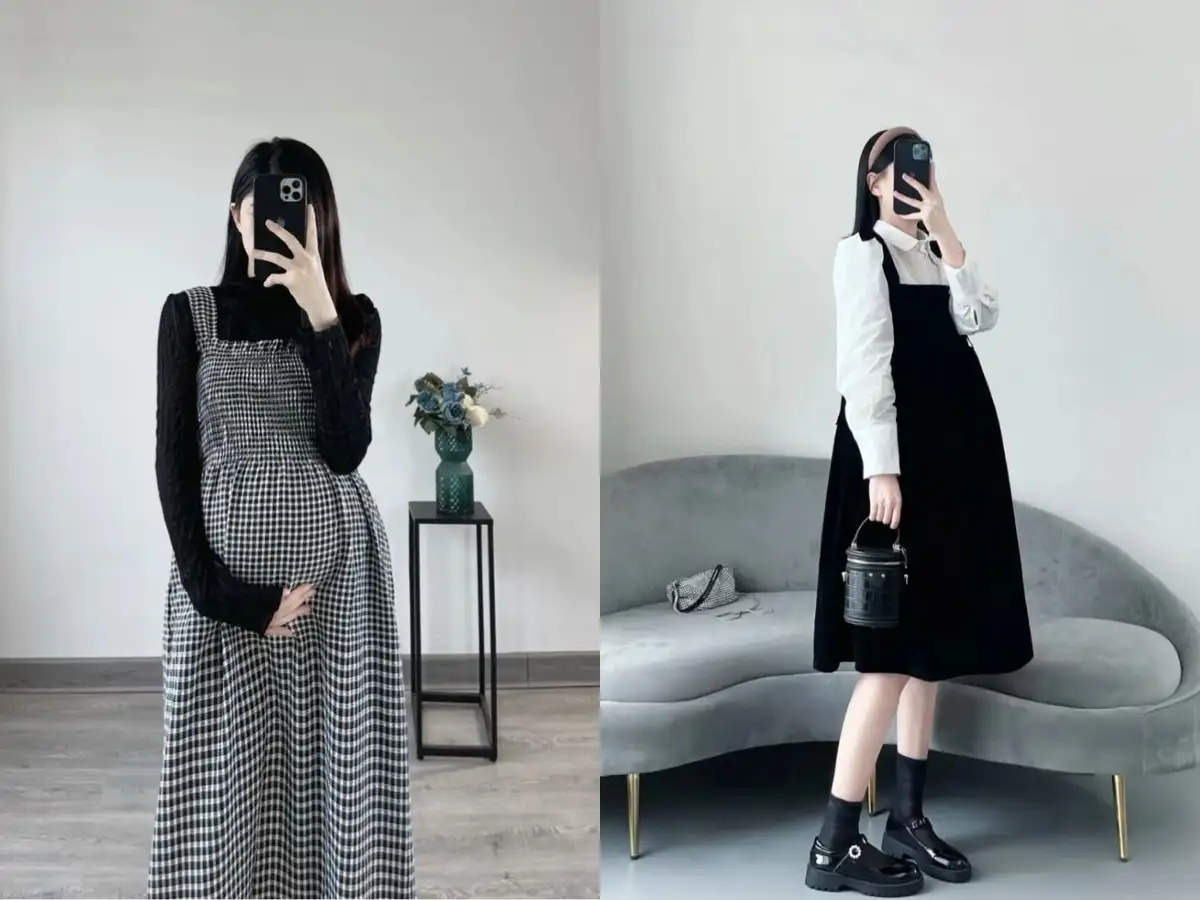 Váy yếm bầu là một item tuyệt vời giúp mẹ bầu mang đến vẻ trẻ trung