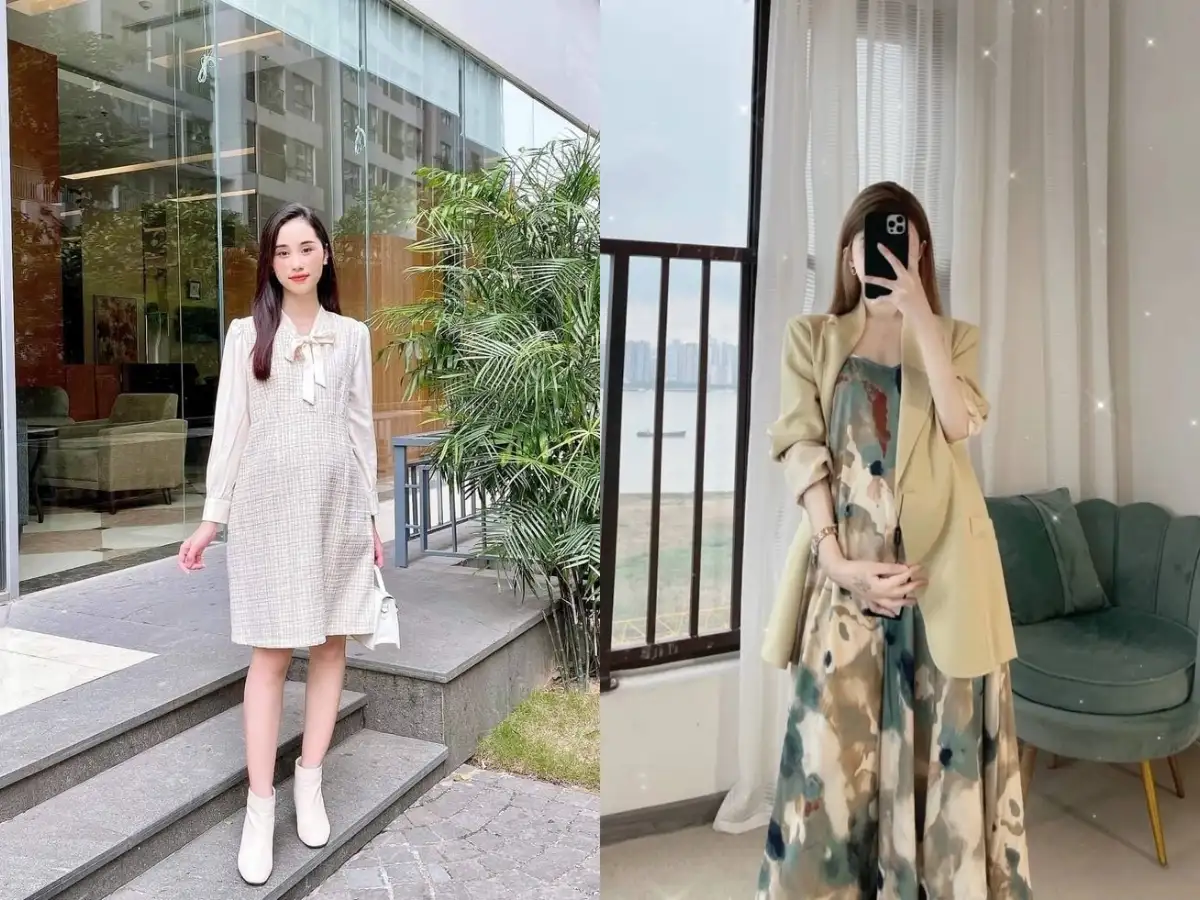 Màu sắc đầm bầu thể hiện gu thời trang và tạo hiệu ứng thị giác đáng kể