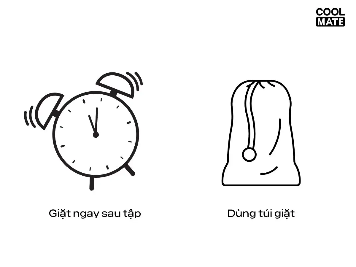 Giặt ngay sau khi tập và dùng túi giặt giúp bảo vệ đồ tập yoga tốt nhất