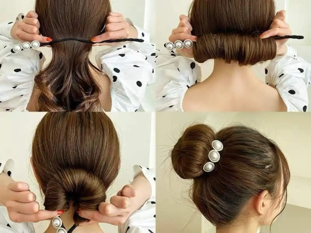 Kiểu tóc búi củ tỏi cao gọn gàng giúp bạn trông năng động và tươi trẻ