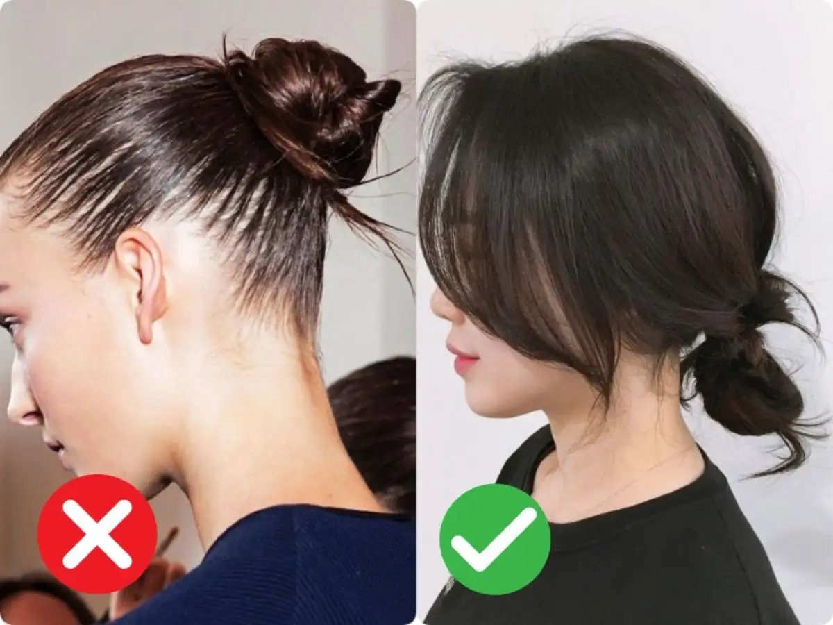 Không nên cột tóc quá chặt gây khó chịu